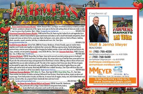 Farmers markets Las Vegas flyer with a realtor advertisement