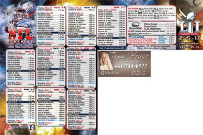 Los Angeles Keep'em Card monthly postcard design - NFL WEEK-BY-WEEK Backside